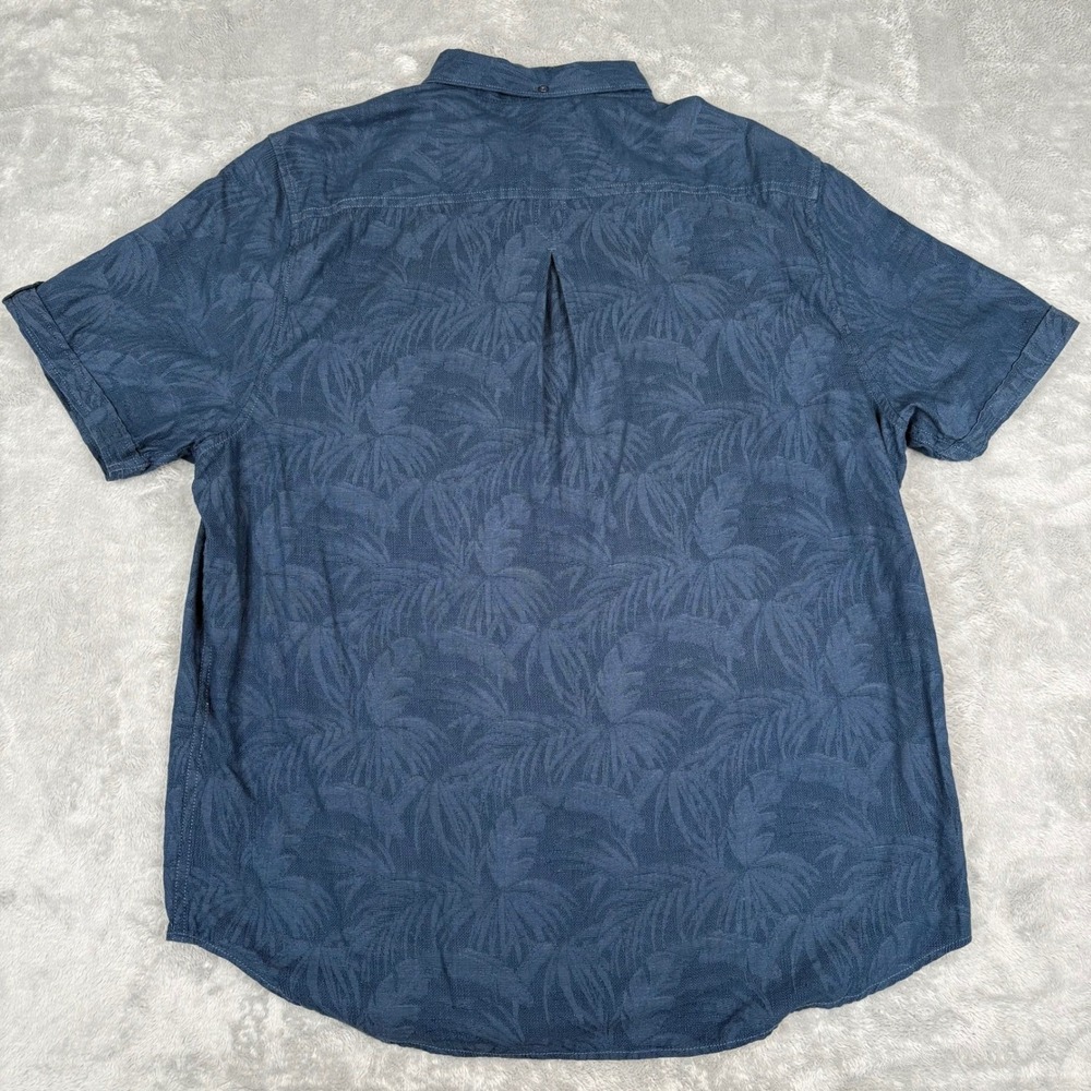Tommy Bahama Mens Large Blue Palm Tree Print Button Up‎ Shirt Tropical Resort - Picture 14 of 15